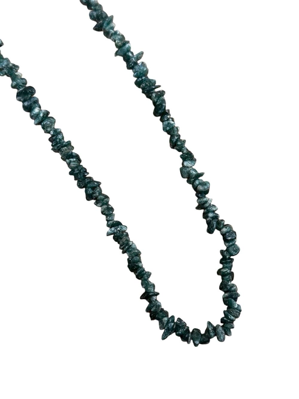 Green Moss Agate Gemstone Chip Necklace